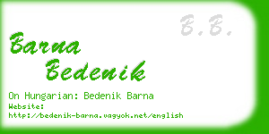 barna bedenik business card